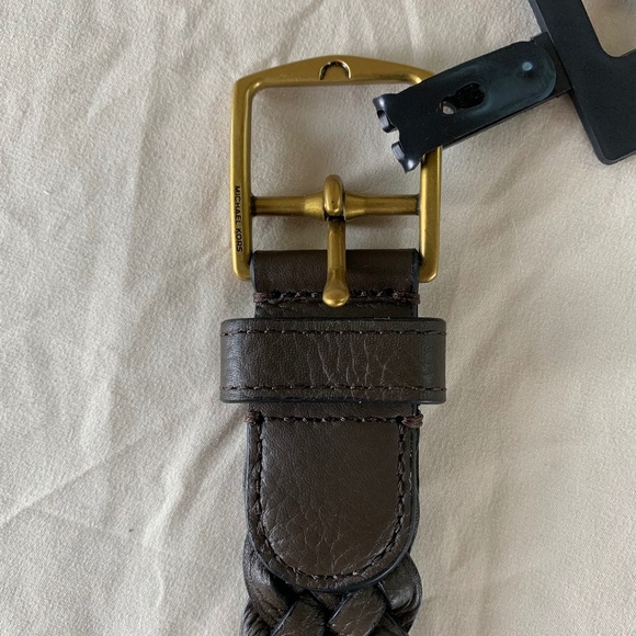 Michael Kors brown leather woven belt NWT - Picture 1 of 6